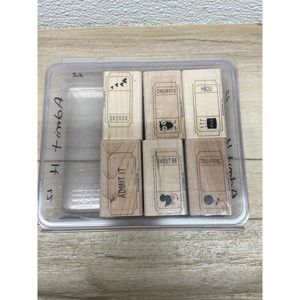 Stampin Up Admit It Set Of 6 Wood Mounted Rubber Stamps